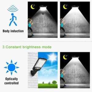 Intelligent Motion Sensor Solar Wall Lamp 200mAh Multicolor LED Outdoor Waterproof Security Light