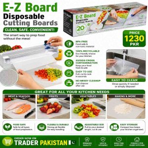 Disposable Cutting Board Mats with Sliding Cutter – Flexible Chopping Sheets for Kitchen Food Preparation