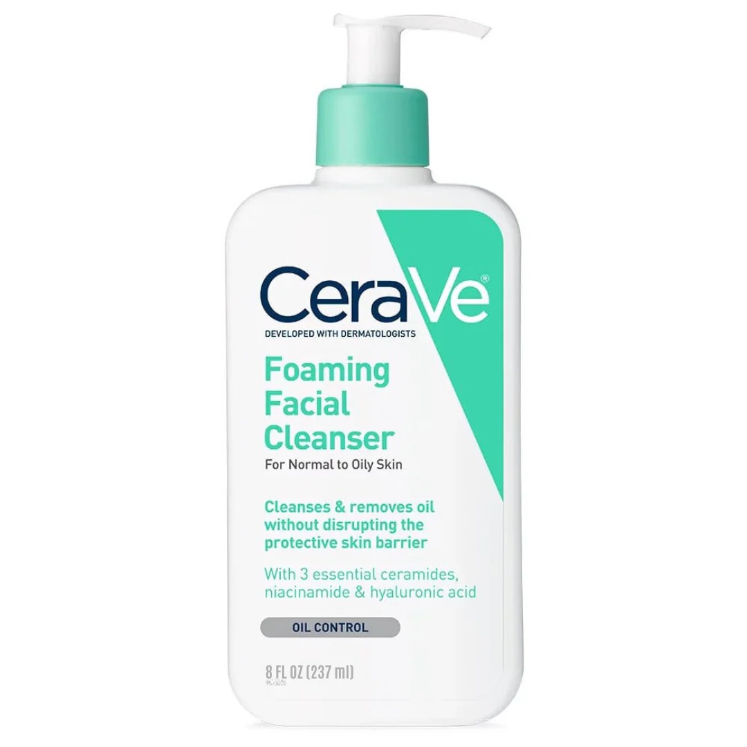 CeraVe Foaming Facial Cleanser for Normal to Oily Skin – Oil Control with Ceramides, Niacinamide & Hyaluronic Acid, 237ml - Image 2