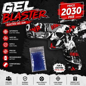Electric Gel Ball Launcher Toy Black | Rechargeable Automatic Gel Blaster with 1,000 Water Gel Beads