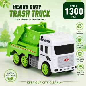 Green Plastic Trash Truck Toy for Kids 1-10 Years | Garbage Truck Toy Vehicle for Boys & Girls