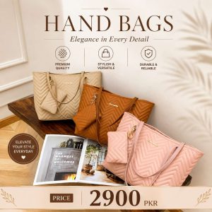 Wavy Diamond Embroidered Shoulder Bag for Women – Elegant Ladies Shoulder Handbag for Daily Use in Pakistan
