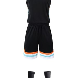 Men Light Blue Basketball Uniform Set Sleeveless Shorts Summer Training Sportswear
