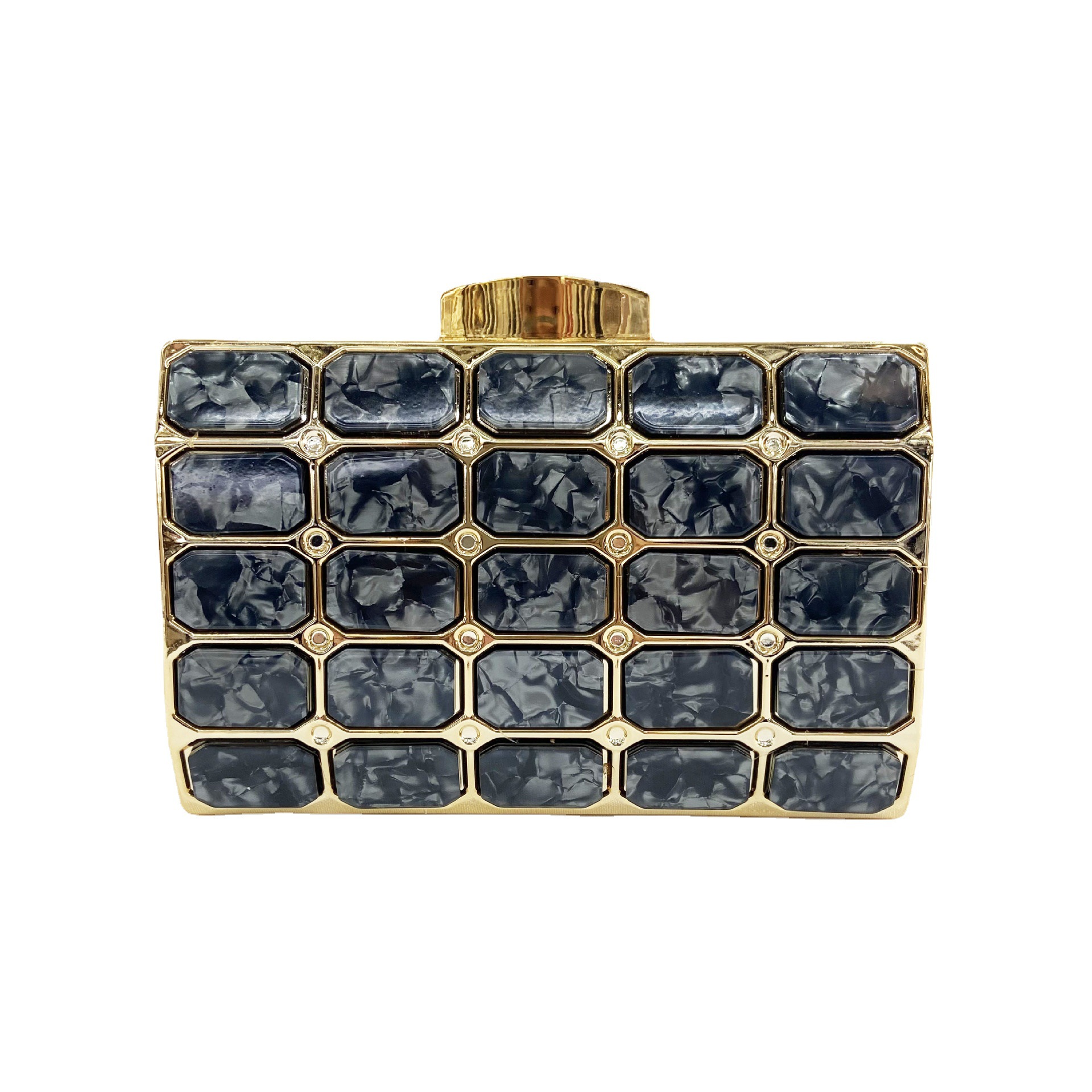 Black Square Stone Pattern Cross Body Bag for Women | Stylish Ladies Shoulder Bag - Image 5