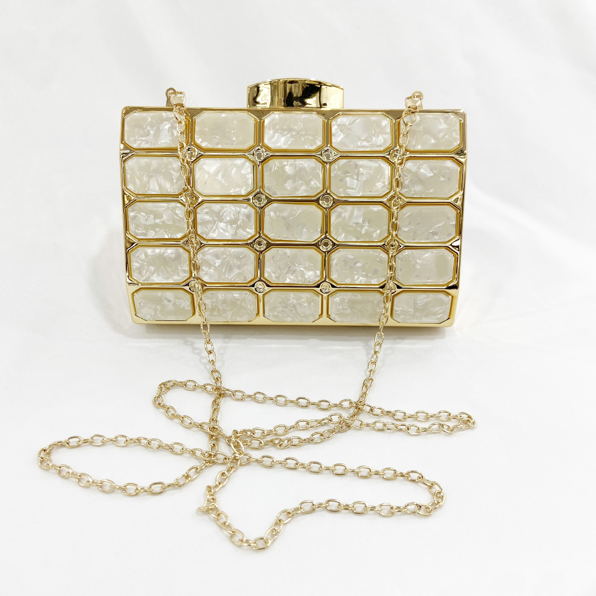Black Square Stone Pattern Cross Body Bag for Women | Stylish Ladies Shoulder Bag - Image 9