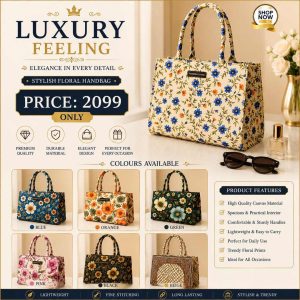 Stylish Floral Shoulder Bag for Women | Hand Carry Purse – 7 Colors Available
