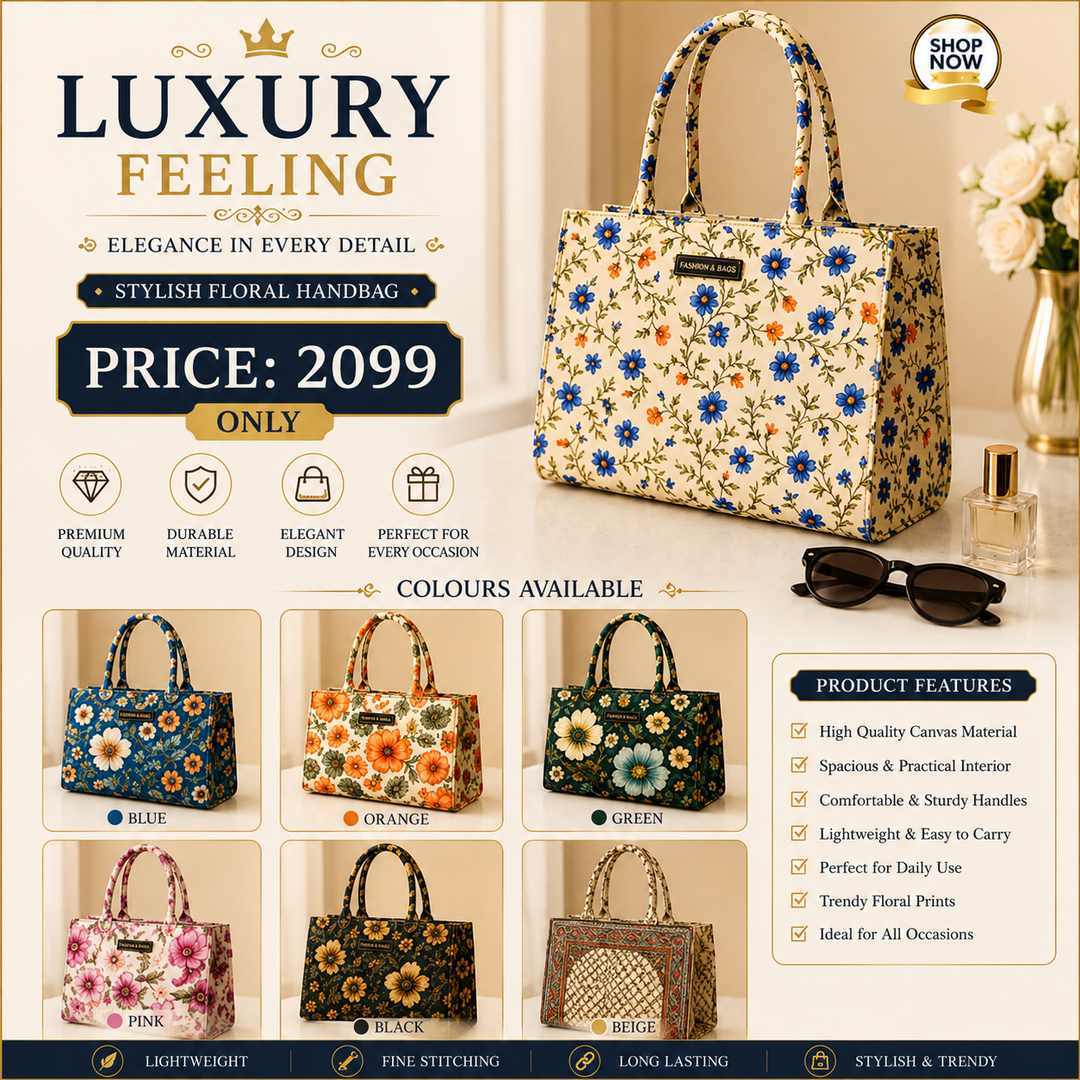 Stylish Floral Shoulder Bag for Women | Hand Carry Purse – 7 Colors Available