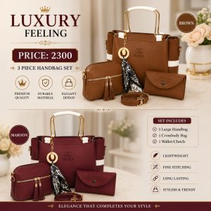 Gucci Inspired Women's Handbag & Wallet Set | Premium PU Leather Shoulder Bag – Blue, Mustard, Brown & Maroon