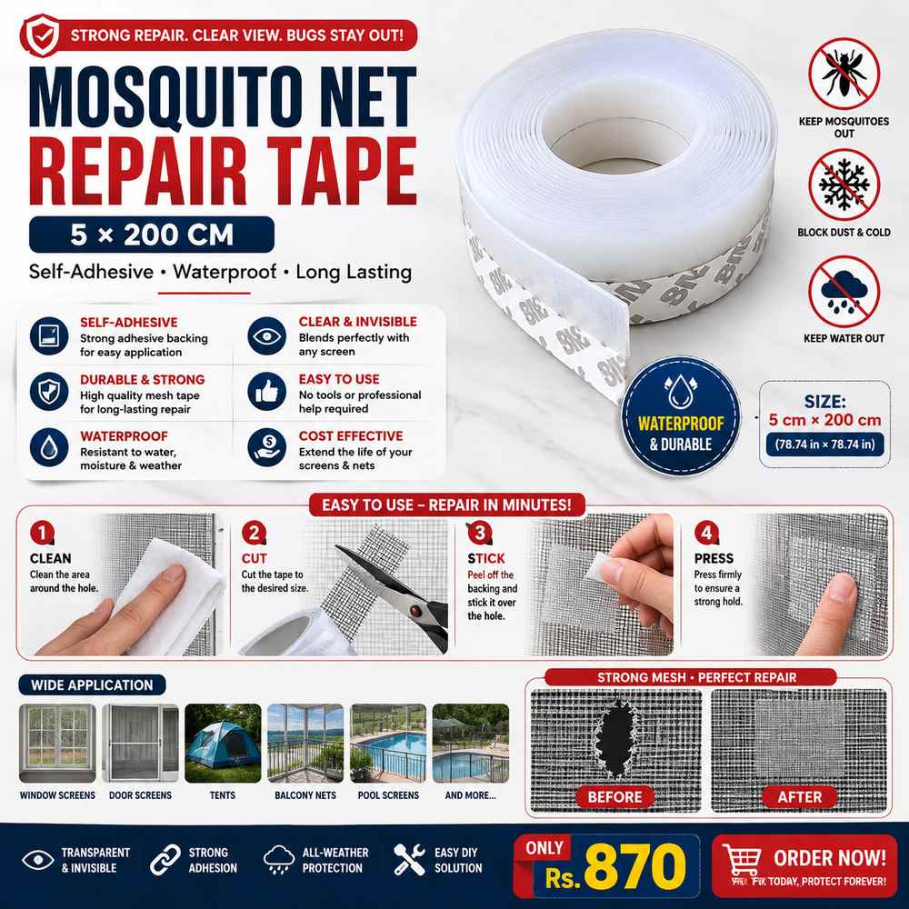 5Γ200cm Mosquito Net Repair Tape β Self-Adhesive Waterproof Window Screen Patch