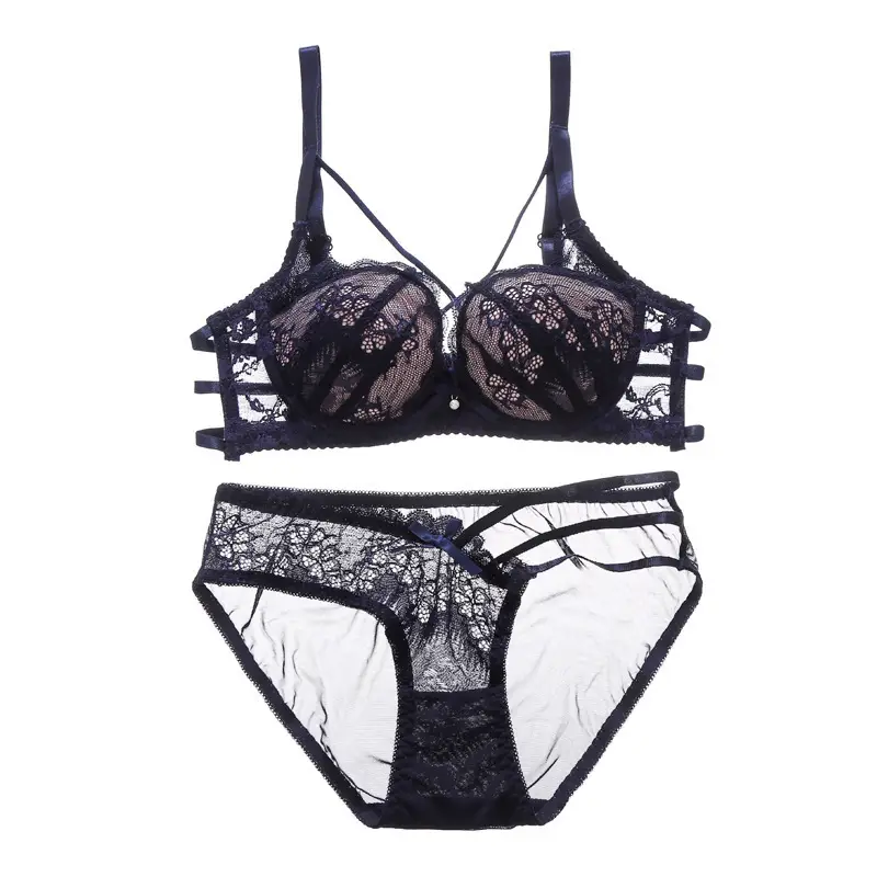 Black Lace Push-Up Bra & Panties Set for Women – Stylish Small Size Lingerie Set - Image 3