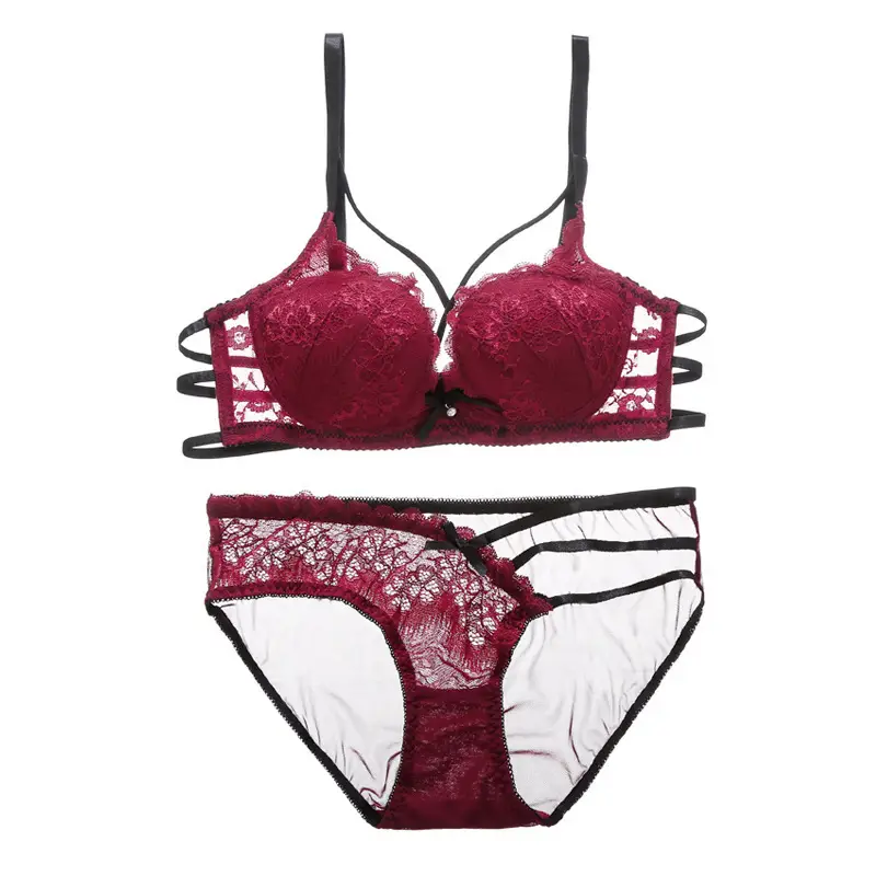 Black Lace Push-Up Bra & Panties Set for Women – Stylish Small Size Lingerie Set - Image 2
