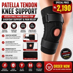 Patella Tendon Knee Support Black – Adjustable Knee Brace for Everyday Support