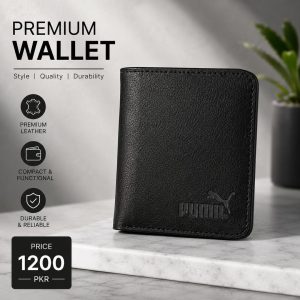 Black Leather Wallet for Men – Lightweight Slim Design with Multiple Card Slots & Cash Pocket