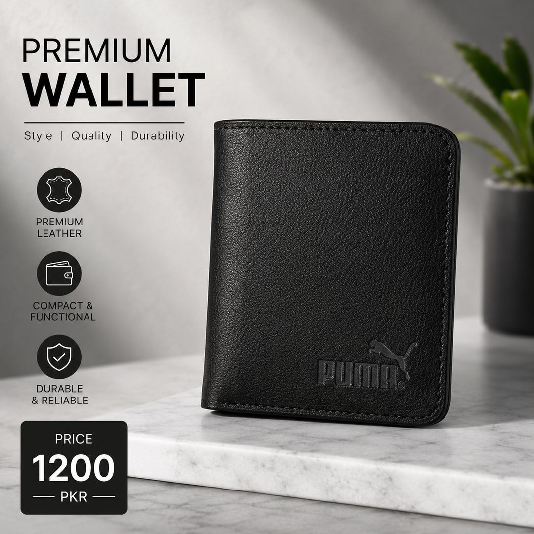 Black Leather Wallet for Men – Lightweight Slim Design with Multiple Card Slots & Cash Pocket
