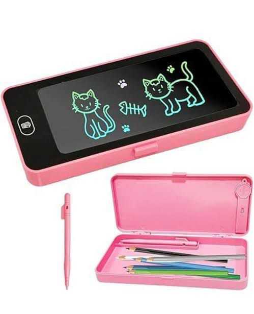 2-in-1 Smart Pencil Box – Multicolor LCD Writing Tablet & Stationery Organizer - Image 3