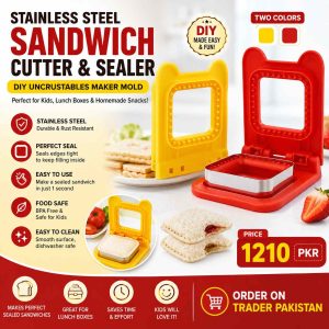 Stainless Steel Sandwich Cutter & Sealer – DIY Uncrustables Maker Mold for Kids, Lunch Boxes & Homemade Snacks