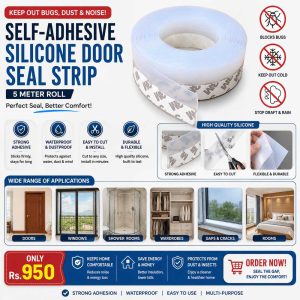 Self-Adhesive Silicone Door Seal Strip 5 Meter – Window, Shower & Door Gap Protector