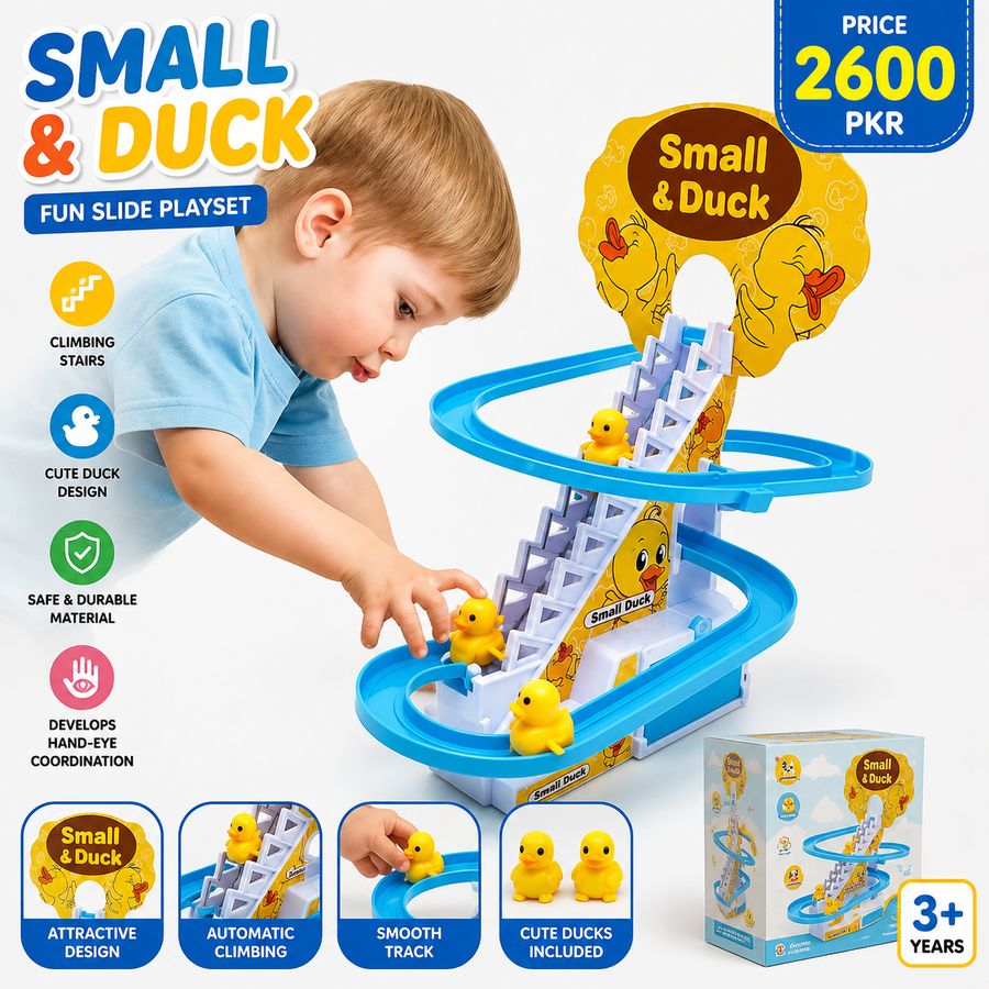 Musical Climbing Duck Toy Blue for Kids 3+ | Interactive Walking & Music Toy