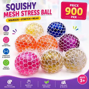 Glitter Squishy Balls Pack of 2 for Kids & Adults | Soft Stress Relief Fidget Sensory Toys