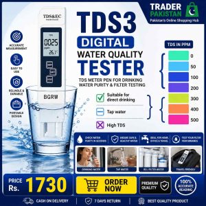 TDS3 Digital Water Quality Tester – TDS Meter Pen for Drinking Water Purity & Filter Testing