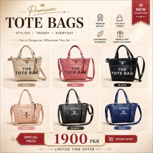 Rexine Textured Tote Bag with Louis Vuitton – Premium Women's Designer Handbag for Office & Daily Use in Pakistan