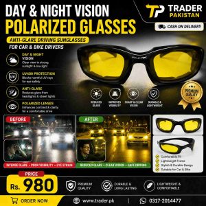 Day & Night Vision Polarized Glasses – Anti-Glare Driving Sunglasses for Car & Bike Drivers