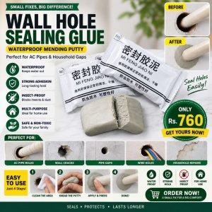 Wall Hole Sealing Glue – Waterproof Mending Putty for AC Pipes & Household Gaps