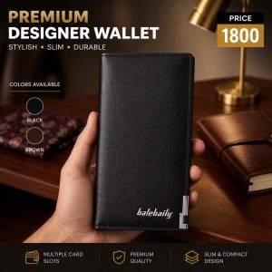 Unisex PU Leather Long Wallet – Stylish 6 Pocket Organizer Wallet for Men & Women | Black & Brown
