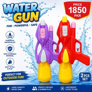 Kids Water Gun Set 2 Pcs Purple | Durable Plastic Summer Water Blaster Toys for Kids