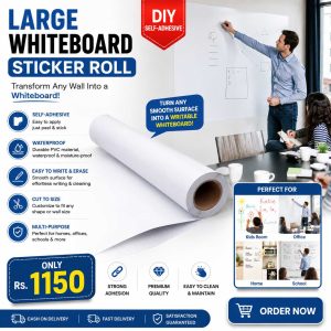 Large Whiteboard Sticker Roll – DIY Self-Adhesive Waterproof PVC Dry Erase Whiteboard Wall Paper