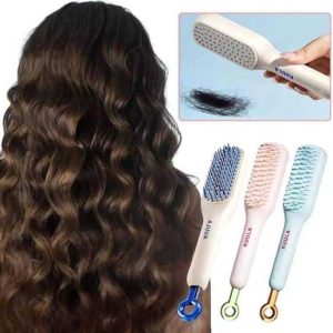 Telescopic Self-Cleaning Hair Brush – One-Click Easy Hair Removal Comb for Women & Men