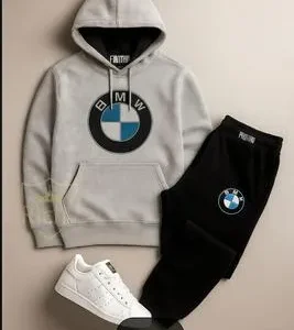 Premium BMW Printed Hoodie Track Suit for Men – Stylish Fleece Winter Sportswear