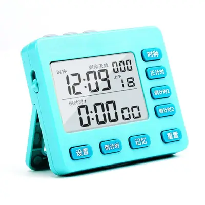 White Digital Timer with Countdown & Clock for Home Kitchen Study - Image 4