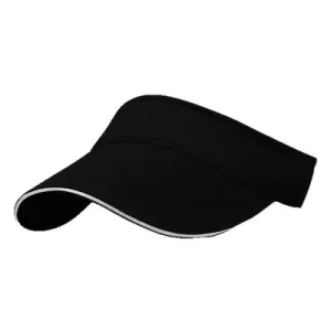 Women Sun Visor Cap Black Adjustable Wide Brim – Stylish Outdoor Sun Protection Hat