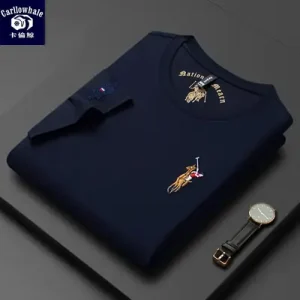 Men Round Neck Silk Embroidered T-Shirt – Trendy Stylish Casual Wear