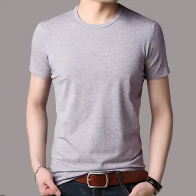 Men Slim Fit Black Cotton T-Shirt Round Neck – Premium Casual & Daily Wear - Image 2