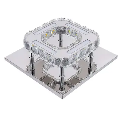 Modern Crystal Ceiling Light 20x20x8CM Amber Glow – Stylish Decorative Ceiling Lamp - Image 3