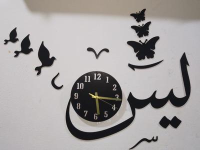 3D Wall Clock Black MDF Modern Design – Stylish Decorative Home Clock - Image 2
