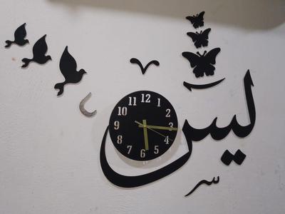 3D Wall Clock Black MDF Modern Design – Stylish Decorative Home Clock - Image 3