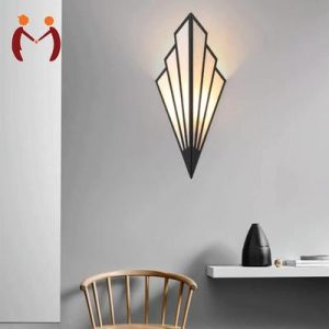 Modern Wall Lamp Black Golden MDF – 15.5 Inch Decorative Wall Light for Bedroom, Living Room & Home Décor