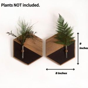 MDF Wood Wall Planters Black Brown – Modern Wall Hanging Home Decor