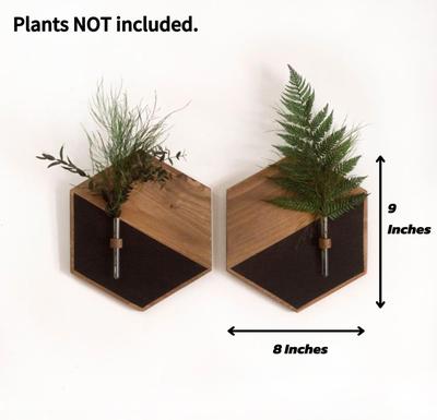 MDF Wood Wall Planters Black Brown – Modern Wall Hanging Home Decor