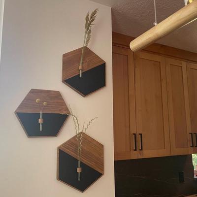 MDF Wood Wall Planters Black Brown – Modern Wall Hanging Home Decor - Image 3