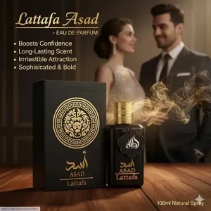Asad by Lattafa Eau de Parfum – Long-Lasting Spicy Woody Fragrance for Men