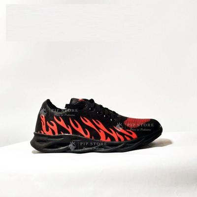 Men's Red Flame Running Joggers – Black Sneakers, Stylish & Comfortable Daily Wear - Image 3