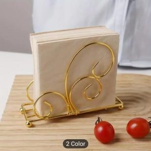 Golden Swirl Tissue Holder for Home Decor – Elegant Tabletop Tissue Box Holder