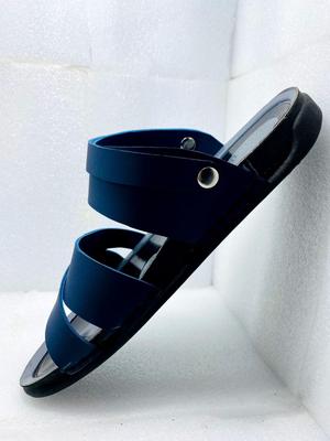 Men Blue Synthetic Leather Casual Sandals - Image 2