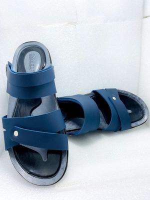 Men Blue Synthetic Leather Casual Sandals