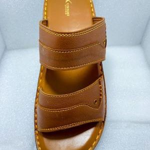 Men's Mustard Leather Casual Sandals – Stylish & Comfortable Slip-On Sandals, Size 7–11