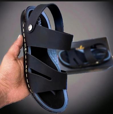 Men's Black Synthetic Leather Sandals Size 6-11 | Stylish Casual Comfort Sandals - Image 5